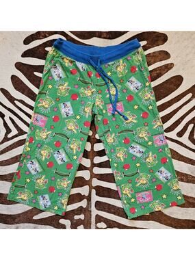 Vintage Y2K Happy Bunny Capri Pajama Pants Womens Low Rise New York Graphic Sz S
